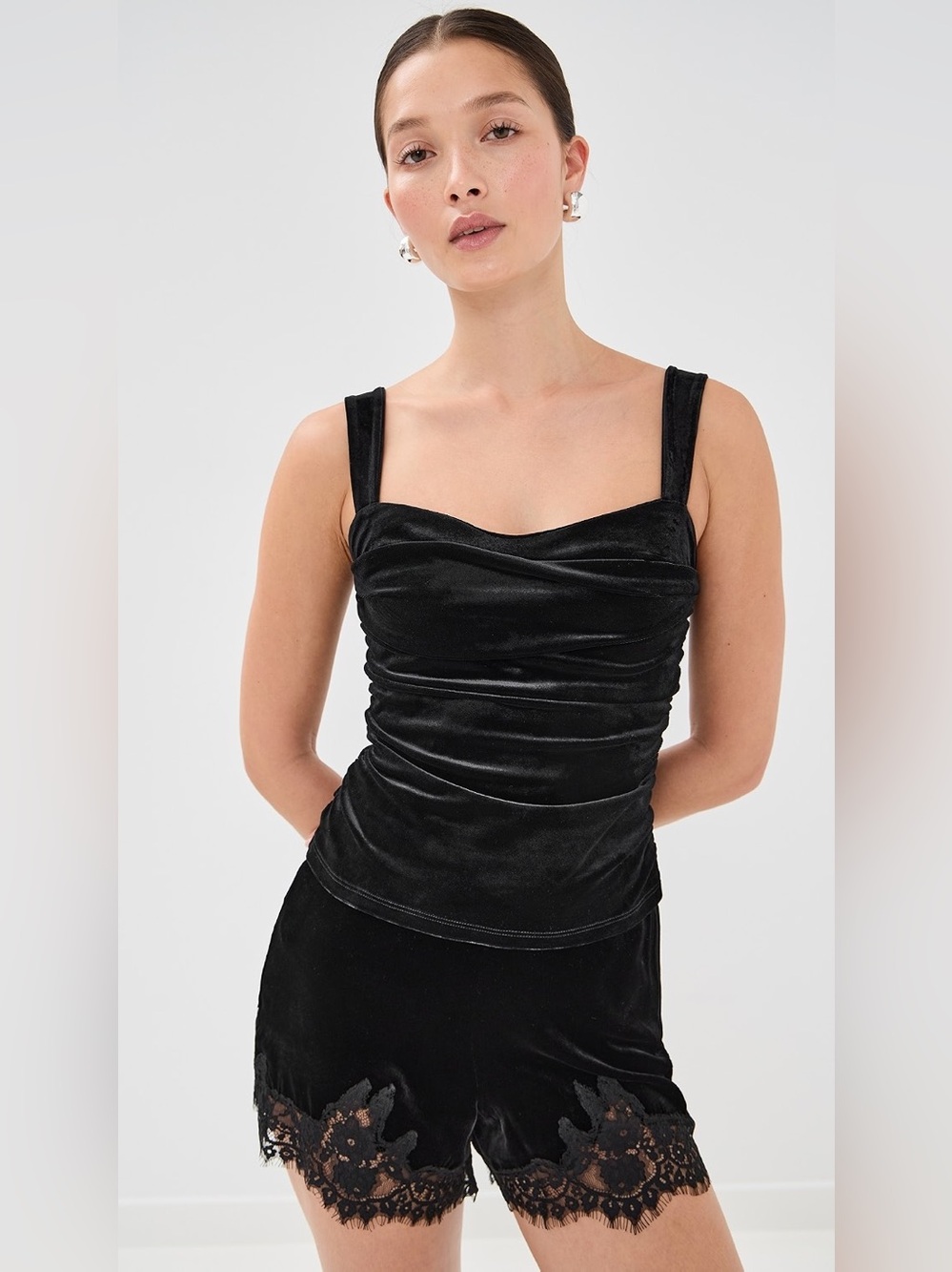 Reformation Trish Velvet Top